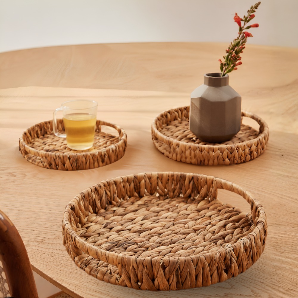 Kit 3 Cestos em Fibra Natural Decorativo, Organizador e Multiuso para Casa