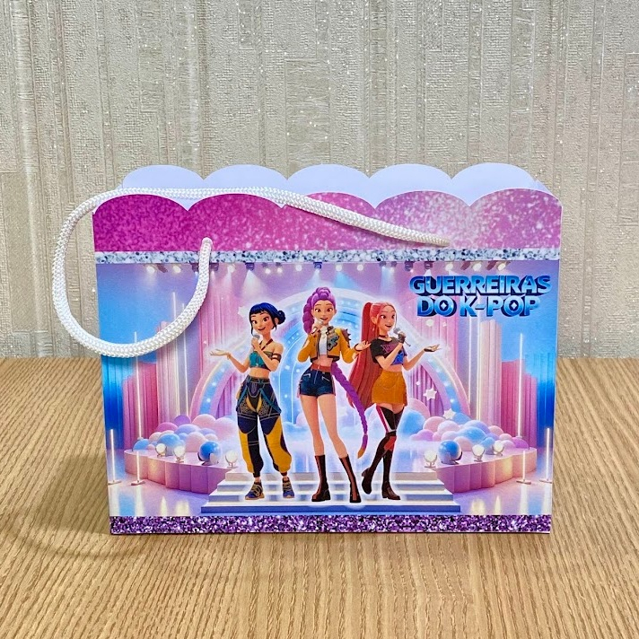Sacolinhas G GUERREIRAS DO K-POP –Personalizadas para Lembrancinha de Festa Infantil | PEGUE E MONTE