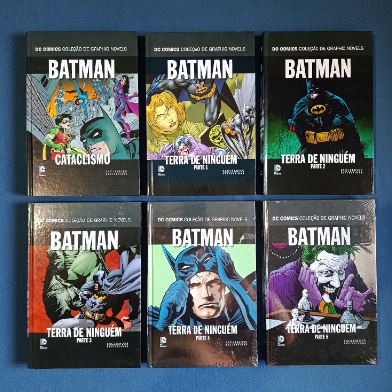HQs Batman - Cataclismo + Terra de Ninguém (Completa em 6 Volumes, 2.500+ Pgs, DC Comics Eaglemoss, Vol. 1, 2, 3, 4 e 5)