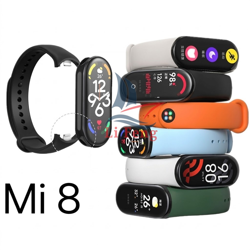 Pulseira de Silicone para Compatível Com Xiaomi Mi Band 8/ Mi Band 9/ Mi Band 10
