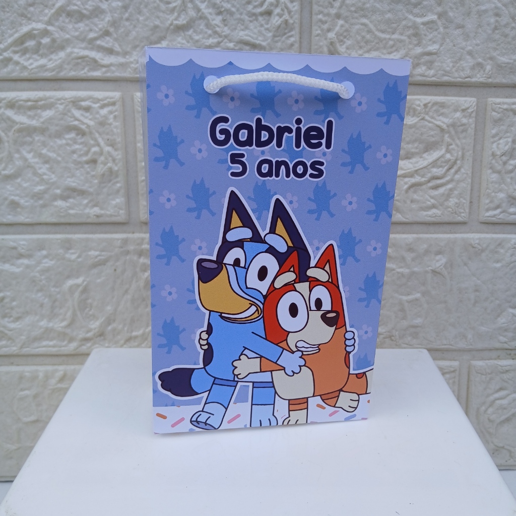 PEGUE E MONTE Sacolinha Personalizada Bluey - Sacolinha Surpresa Bluey