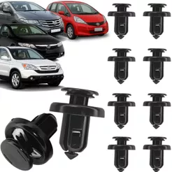 Kit 10 Grampo Presilha Protetor Inferior Civic Fit City Accord Crv 2005 a 2012 C/ Trava Metal