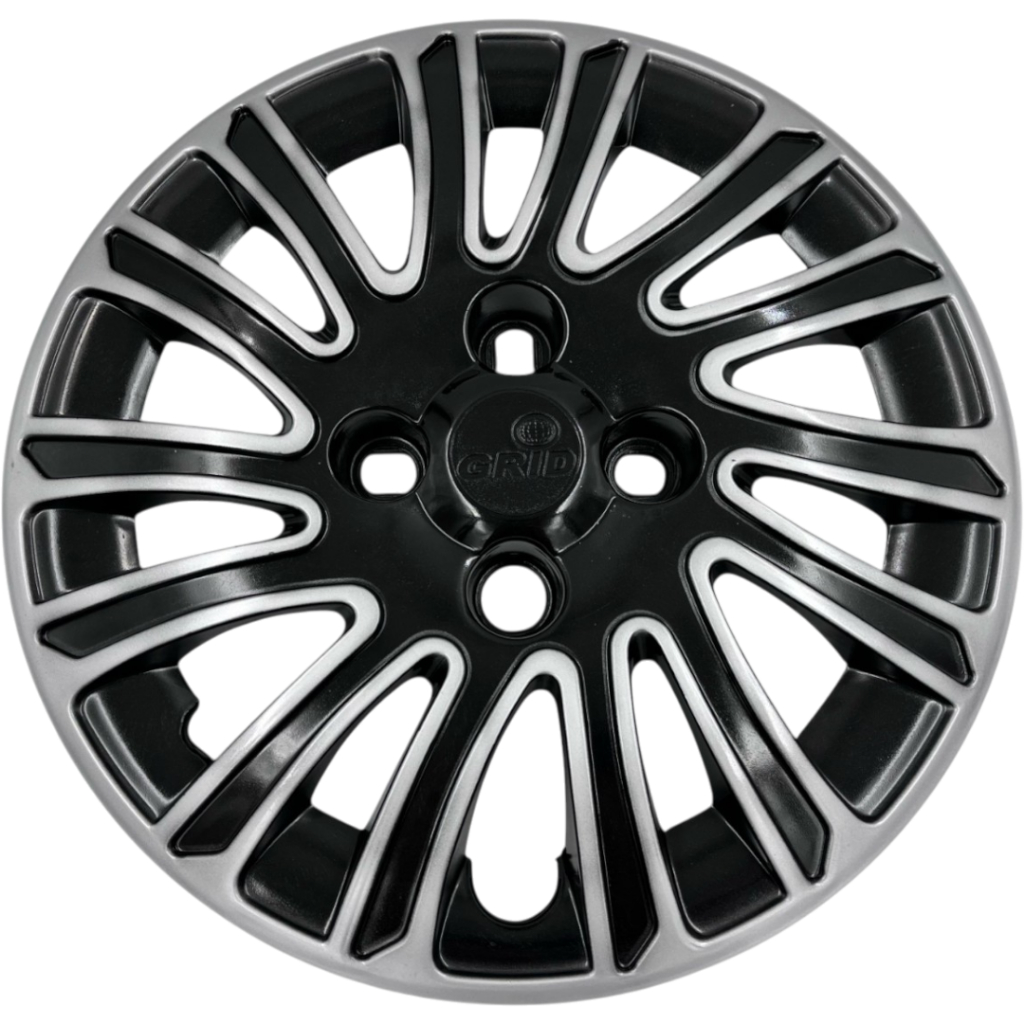 01 Calota Grid Roda Aro 14 Fiat Grand Siena Mobi Uno Palio Argo Preto com Prata