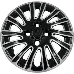 01 Calota Roda Aro 14 Emblemas Fiat Grand Siena 2012 2013 Preto Prata