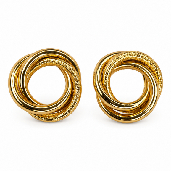 Brincos Feminino Dourado e Prateado Aço Círculo e Argola Luxo