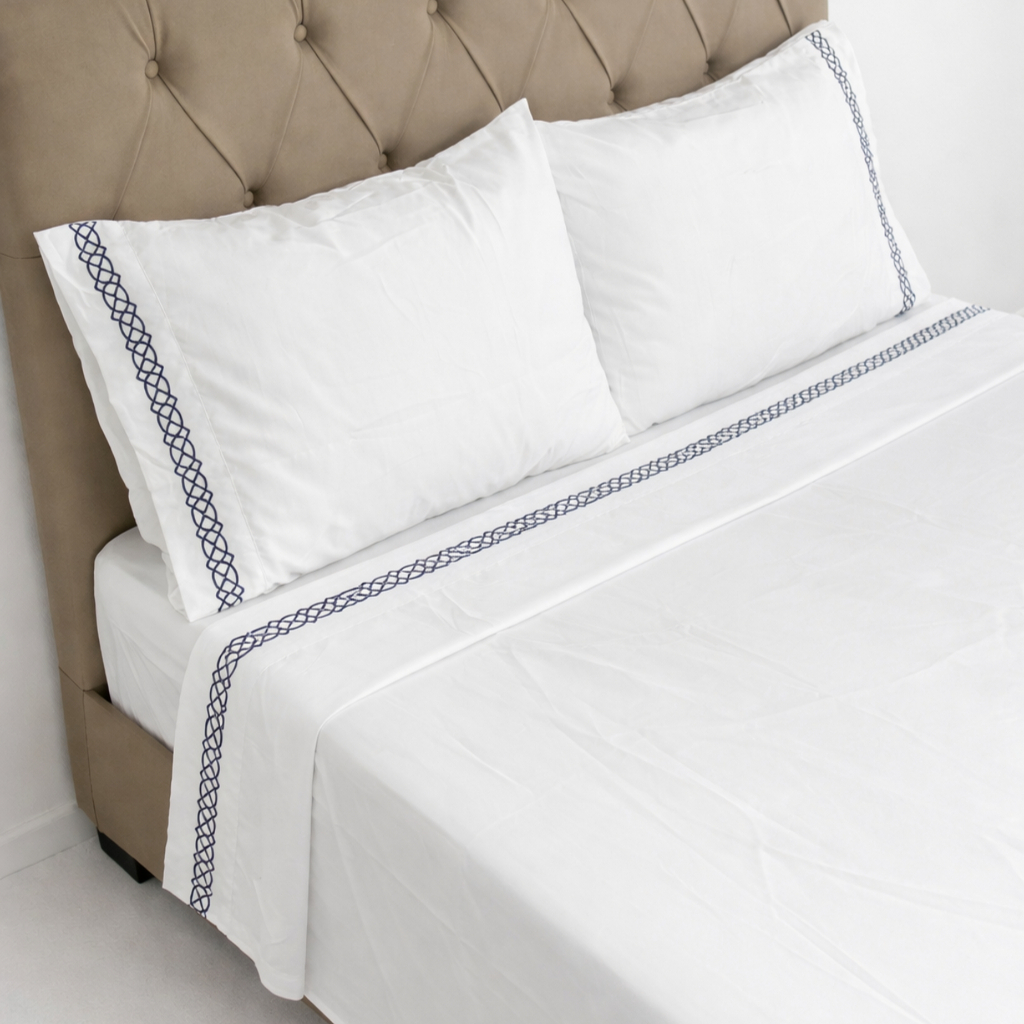Jogo Lençol Platinum Golden Bordado Queen Size 4 Peças Rozac 200 Fios Hipercal Kit Cama Qualidade Macio