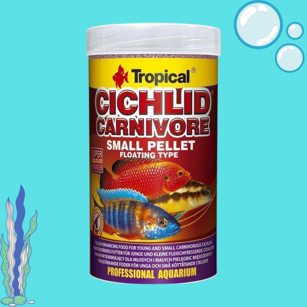 Ração para Peixe Ciclídeo Carnívoro Small Pellet 90g - Tropical