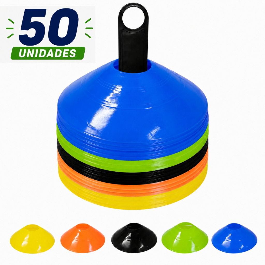 50x Chapéu Chines Cone 19cm Mini Treino Funcional Esporte
