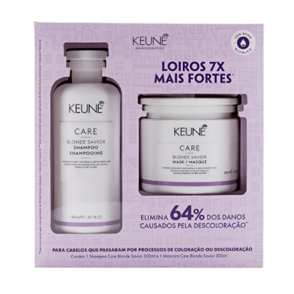 Kit Keune Blonde Savior Shampoo 300ml E Máscara 200ml