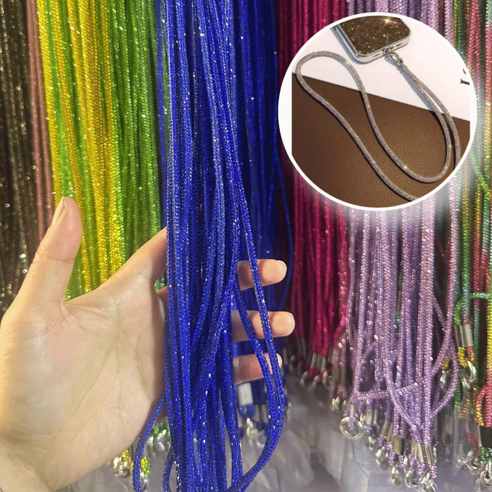 Cordão Especial para Smartphone Corrente Celular de Strass 55CM Acessório Pescoço Corpo