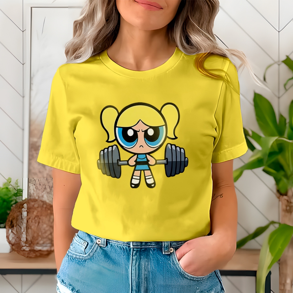 Camiseta Básica Feminina Lindinha Estampada Super Poderosa Delicada Básica Casual