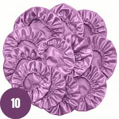Kit 10 Toucas de Cetim Antifrizz Lilás