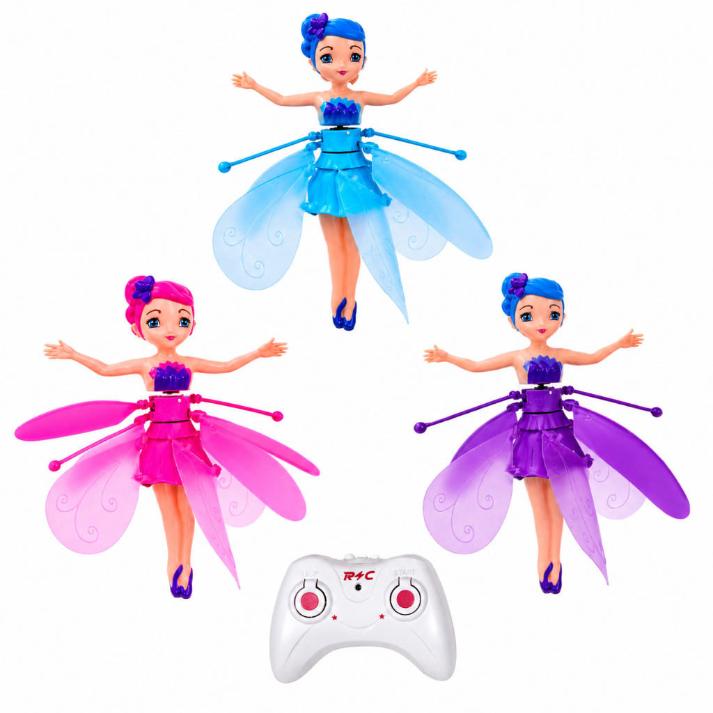 Boneca Fada Voadora Com Controle Remoto Sensor De Mão LED USB Recarregável Brinquedo Infantil