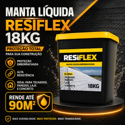 Manta Líquida Emborrachada Impermeabilizante 18KG - Cobertura Laje Casa Prédio
