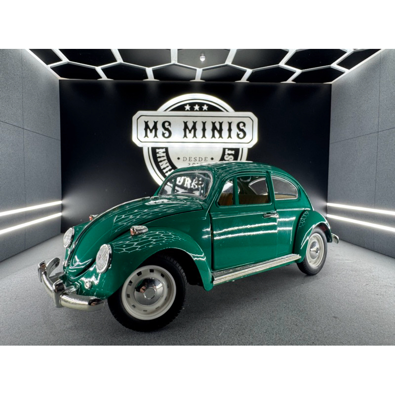 Miniatura Volkswagen Fusca Verde escala 1/18 Welly