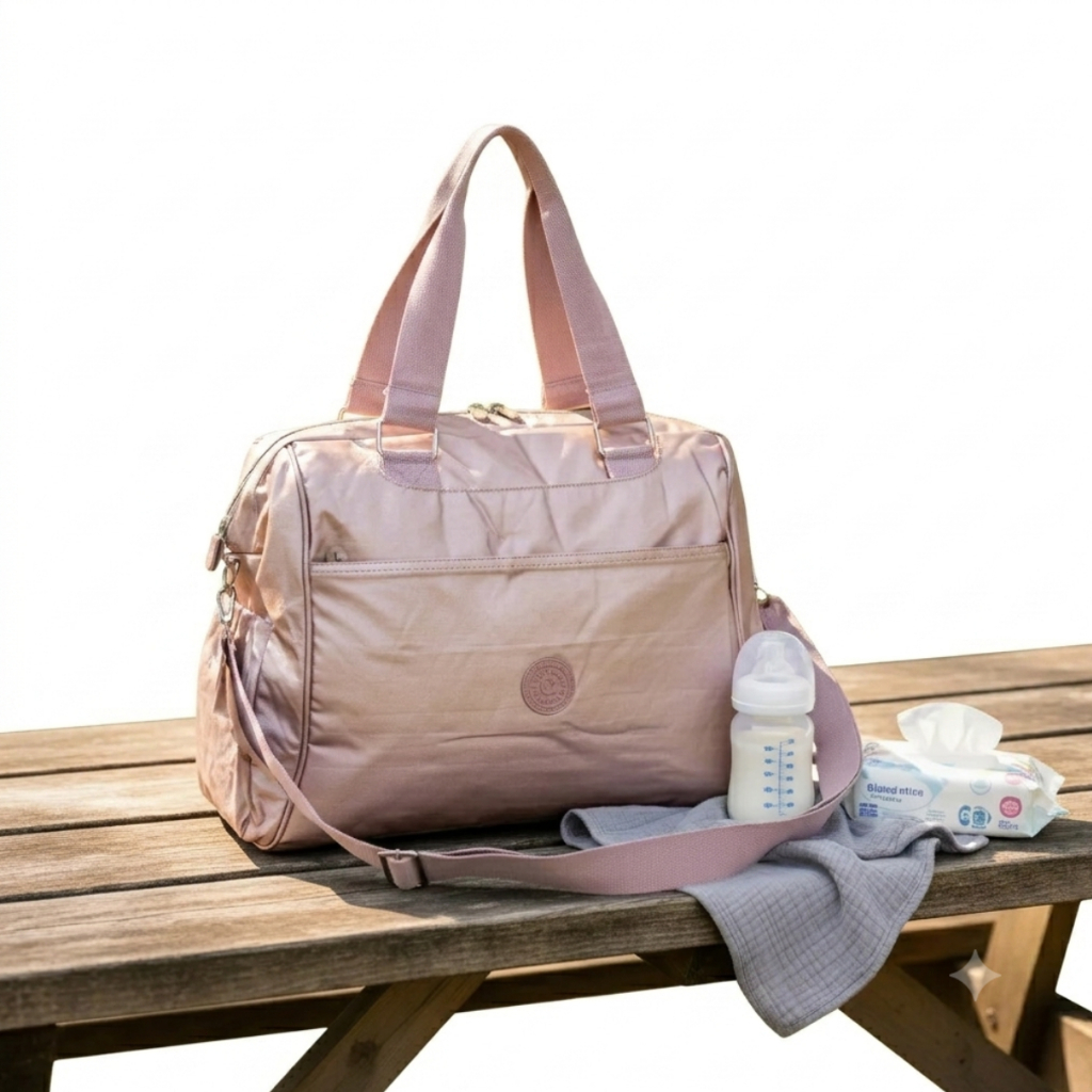 Bolsa Metálica de Ombro e Transversal – Cabe Notebook 15", Ideal para Estudantes, Mamães e Viagens