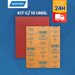 Kit 10 Lixa Massa Diversas Espessuras Para Parede e Madeiras