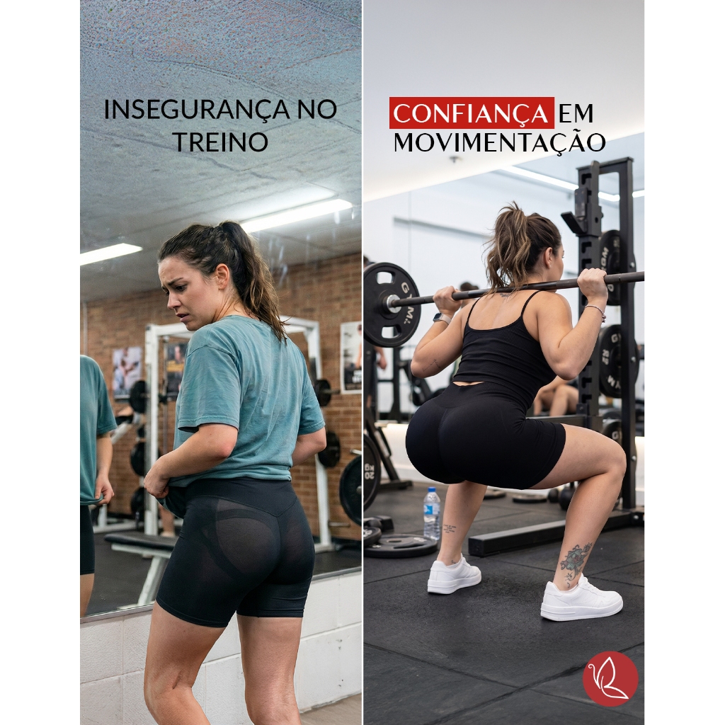 Short Fitness Feminino Poliamida Sem Costura Benévola Cós Alto Bermuda Academia Sem Transparência · foto 2