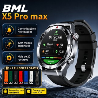 BML Novo X5Pro Max Smart Watch Bluetooth Chamada IP67 À Prova D 'Água Esportes e Fitness …