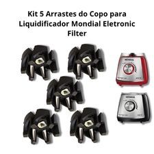 Kit 5 Arrastes do Copo para Liquidificador Mondial L60 L66 Peça Reposição