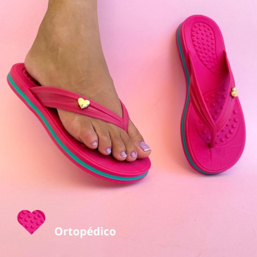 Sandalia Ortopedica Antiaderente Moderna - Chinelo Feminino Verão Tendência
