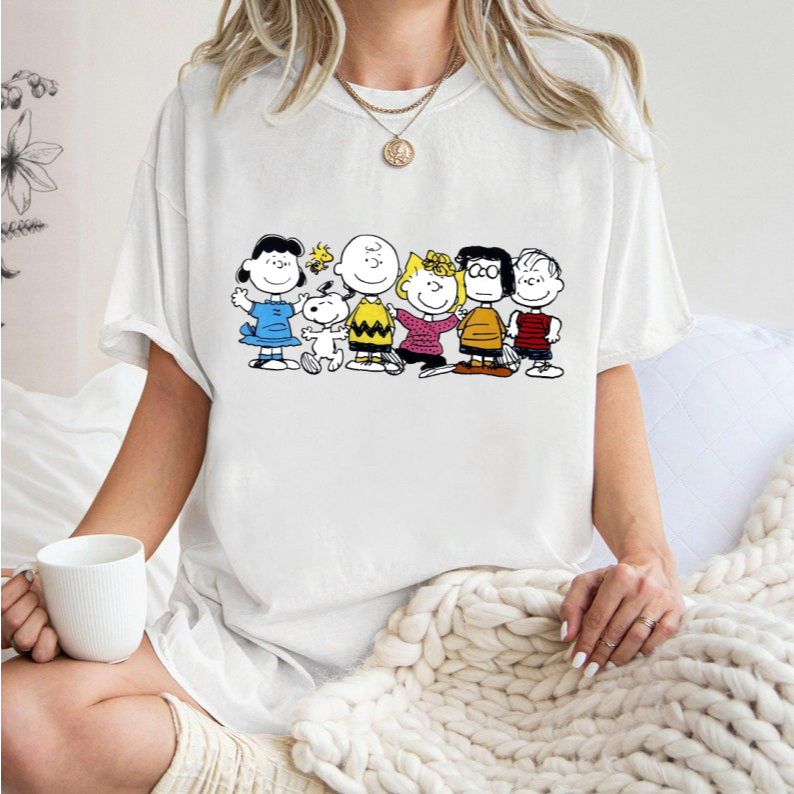 [Camiseta Premium em Algodão Puro]BOW Camiseta Oversized Snoopy Feminina Camisão Vestido Algodão Confortável