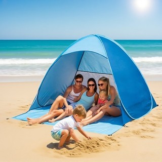 Barraca Tenda Proteção Solar Praia Acampamento UV Portátil Tem Cortina De Porta E Bolsa P…