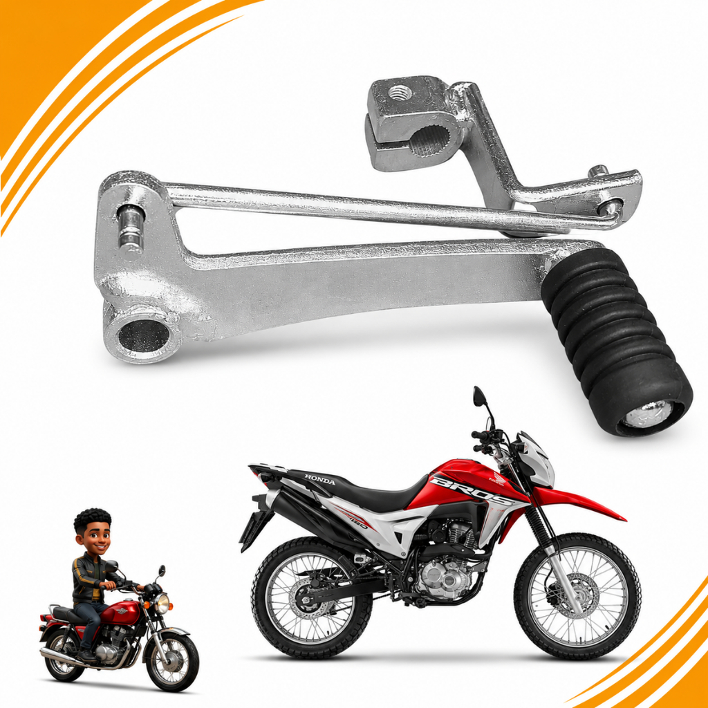 Pedal De Cambio Marcha Honda Bros 160 150 125 Completo Zincado Prata Alavanca Nxr