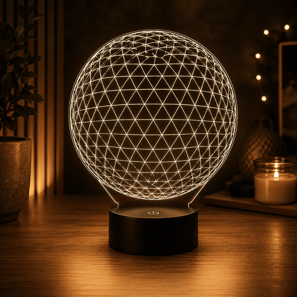 Luminária Led 3D Globo Esfera Abajur 3 | Presente Criativo Decoração Multicores