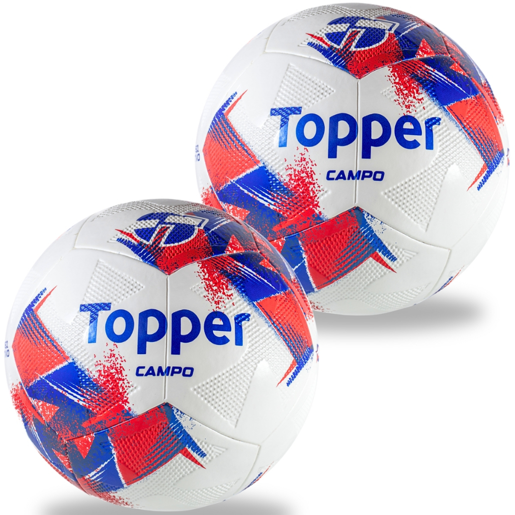Kit 2 Bolas Futebol Topper Campo Original Gramado Real Tamanho Padrão Oficial Profissional Pro