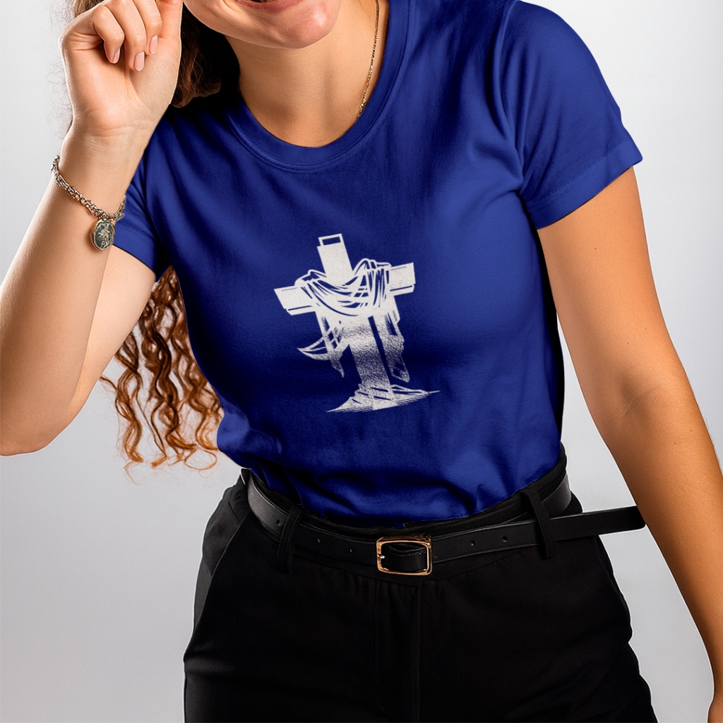 Camiseta T-shirt Estampada Cruz Jesus Cristo Camisa Blusa Confortavel Estilosa Tendência Cristã