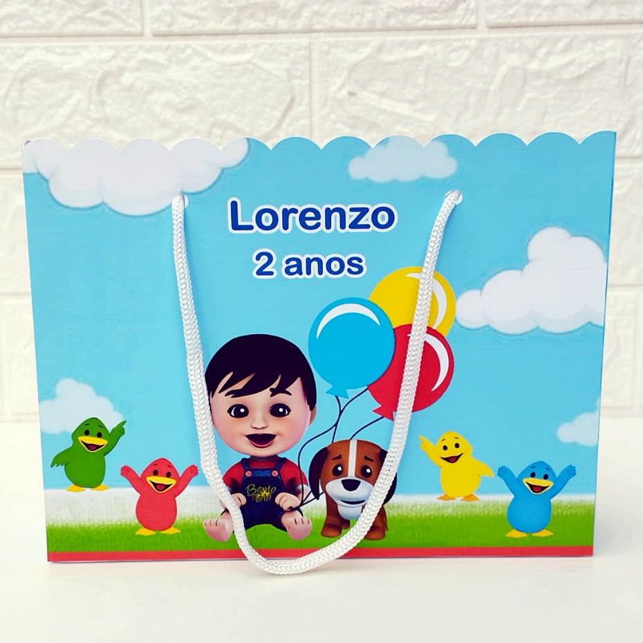Sacolinha Personalizada Bento e Totó | Lembrancinhas | Sacolinha aniversario | Festa Infantil | Kit Aniversario