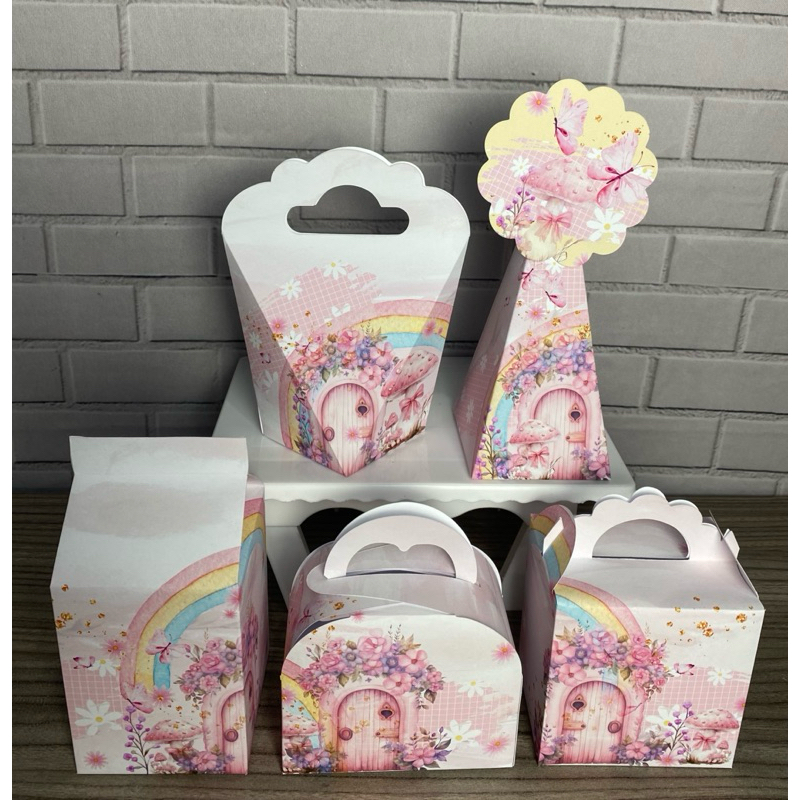 Caixinhas JARDIM AQUARELADO PEGUE E MONTE - PRONTA ENTREGA kit festa lembrancinhas aniversario decoração personalizados
