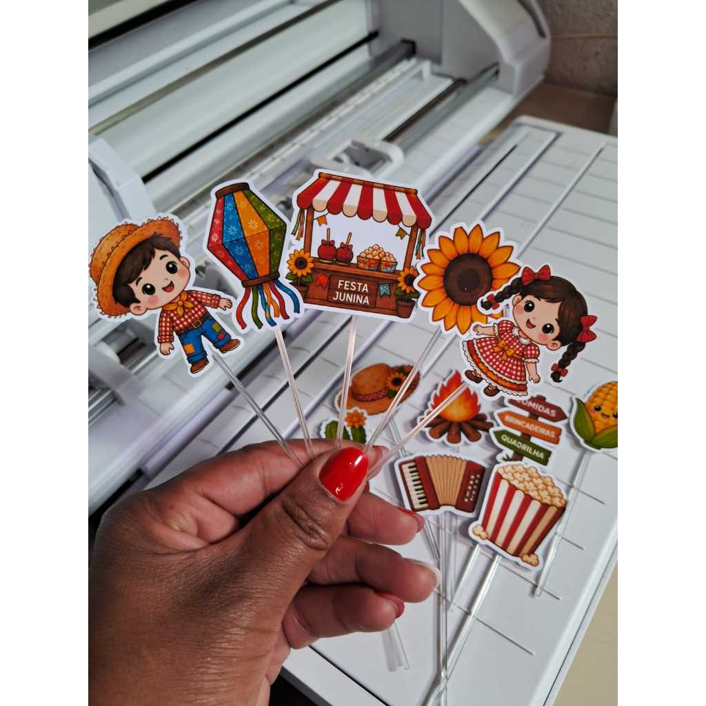 35 Toppers para docinho Tema Festa Junina - Decoração Festa Junina - Topper - Festa Junina - Arraiá - Aplique - Tag