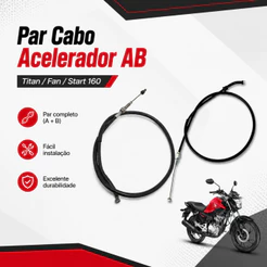 Par Cabo Acelerador A/B Titan Fan Start 160 2016 em Diante Mod. Original