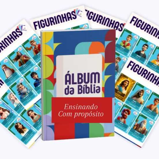 ALBUM DA BIBLIA  - LIGA DOS GIGANTES DA BIBLIA COM 86 FIGURINHAS