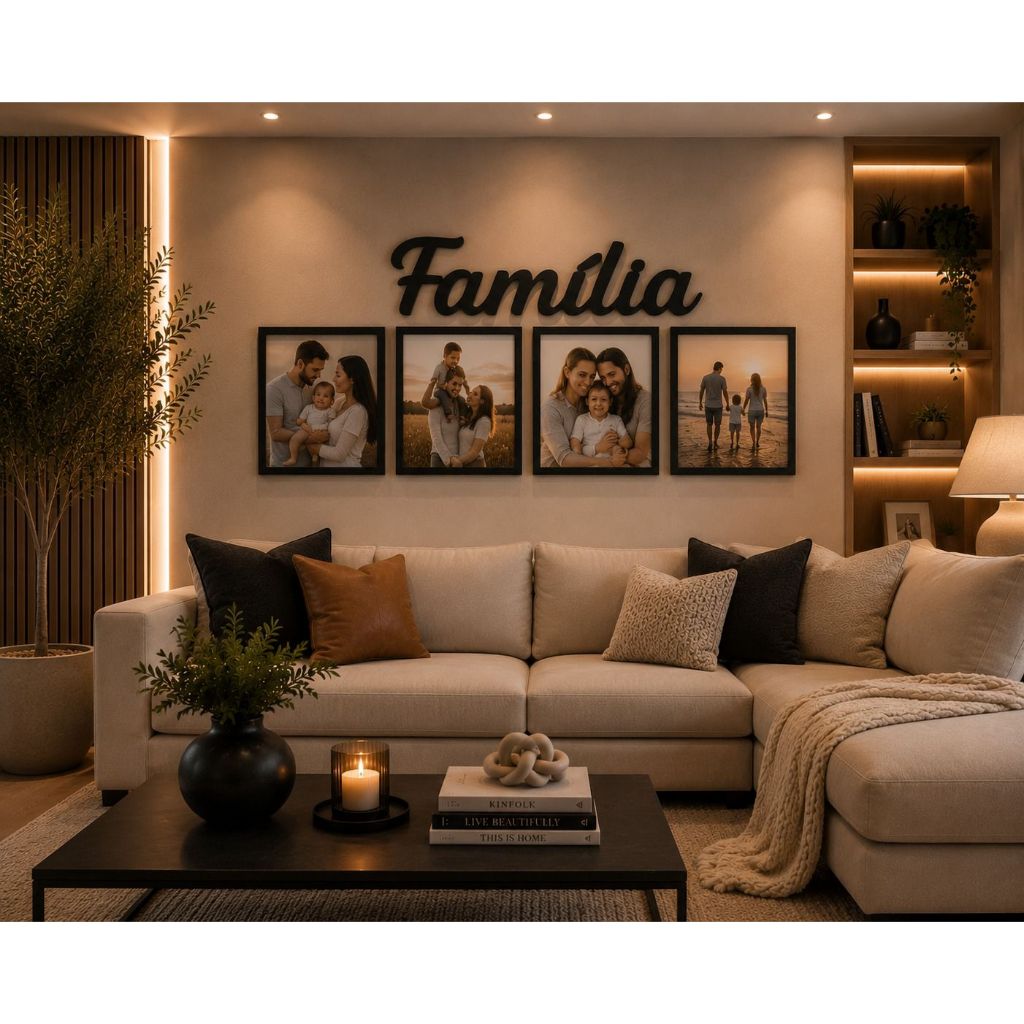 Quadro Porta Retrato Parede Decorativo MDF Molduras Foto Família
