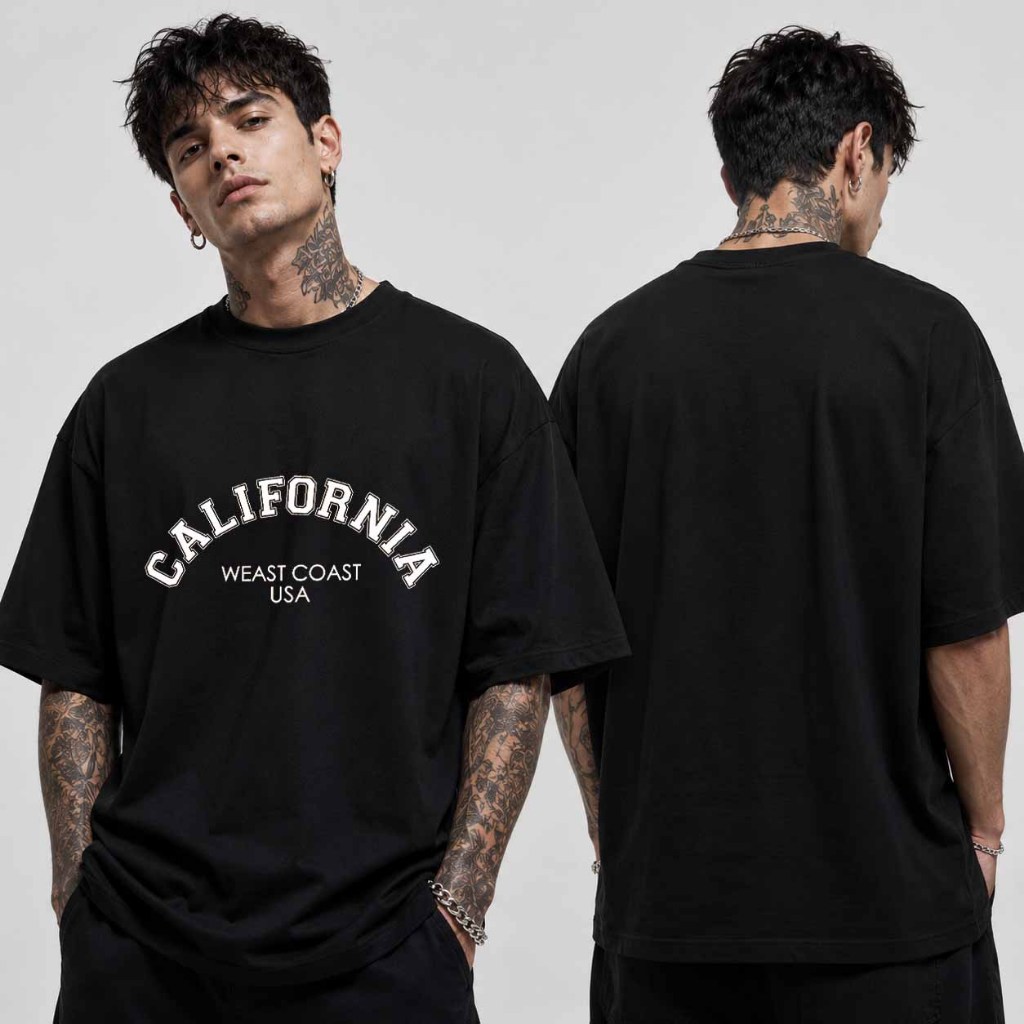 Camiseta Oversized Unissex California West Coast Cultura Americana Estilo Vintage Streetwear Estampa Premium 100%Algodão