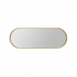 Bandeja Espelhada Dourada Cápsula 30x10cm Organizador Perfumes Penteadeira Banheiro Lavabo Vidro