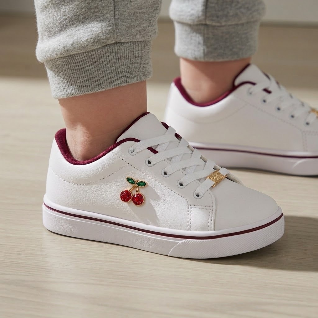 Tênis Infantil Leve Macio Escolar Menina Branco - Ideal Para Escola e Uso Diário Promoção 26 ao 33
