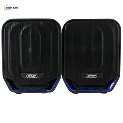 Caixa de Som Gamer Mini 2.0 Potente 12W RMS Com Iluminação LED Azul PC