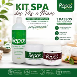 Kit Spa dos Pés Repós Completo Amaciante 1,1L Removedor Cutículas Creme Ureia Pedicure Manicure Podologia Profissional