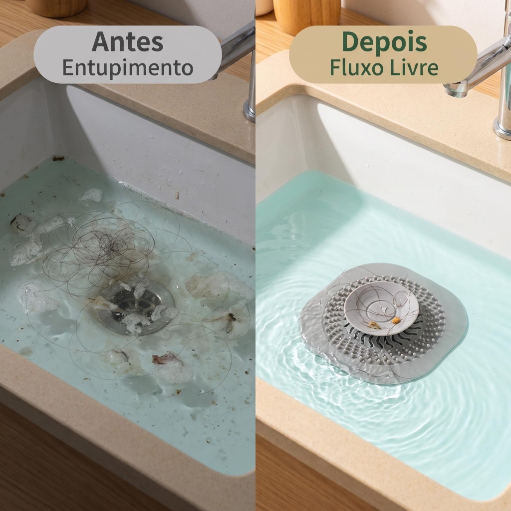 Protetor de Ralo Silicone Anti Entupimento para Banheiro Cozinha Casa — imagem 2 de 2