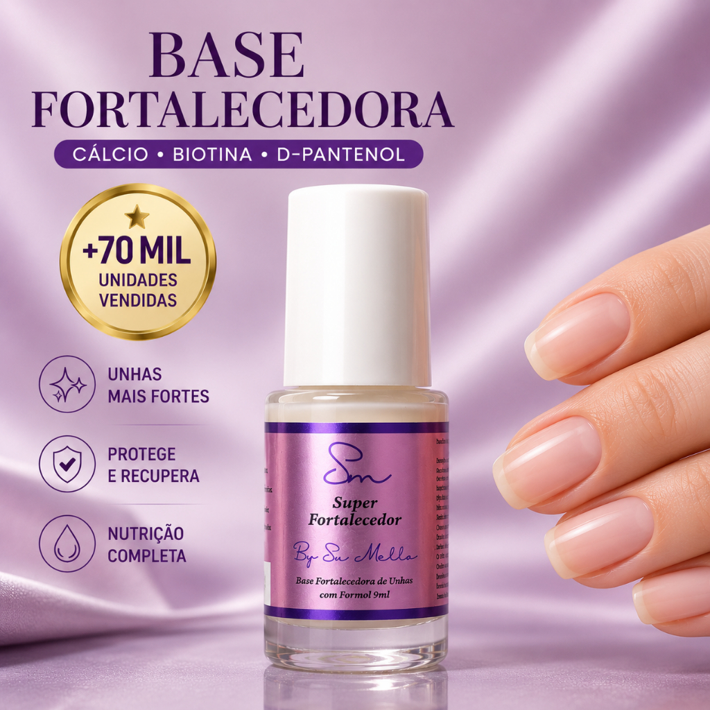 Base Fortalecedora Para Unhas Fracas e Quebradiças | Fortalecedor de Unhas Crescimento Rápido