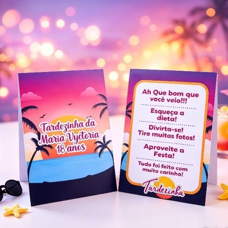 Kit Plaquinha de Agradecimento Tardezinha - Centro de Mesa - Personalizado - Lembrancinha - Aniversário - Decoração