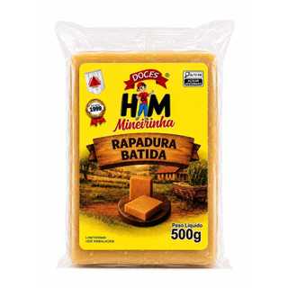 Rapadura Batida Mineirinha 500g - KIT C/ 02 UNIDADES