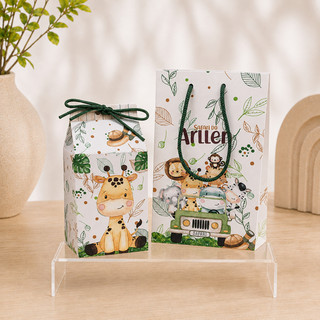 Kit Sacolinhas + Caixa Milk Personalizadas Safari para Lembrancinhas - TODOS OS TEMAS