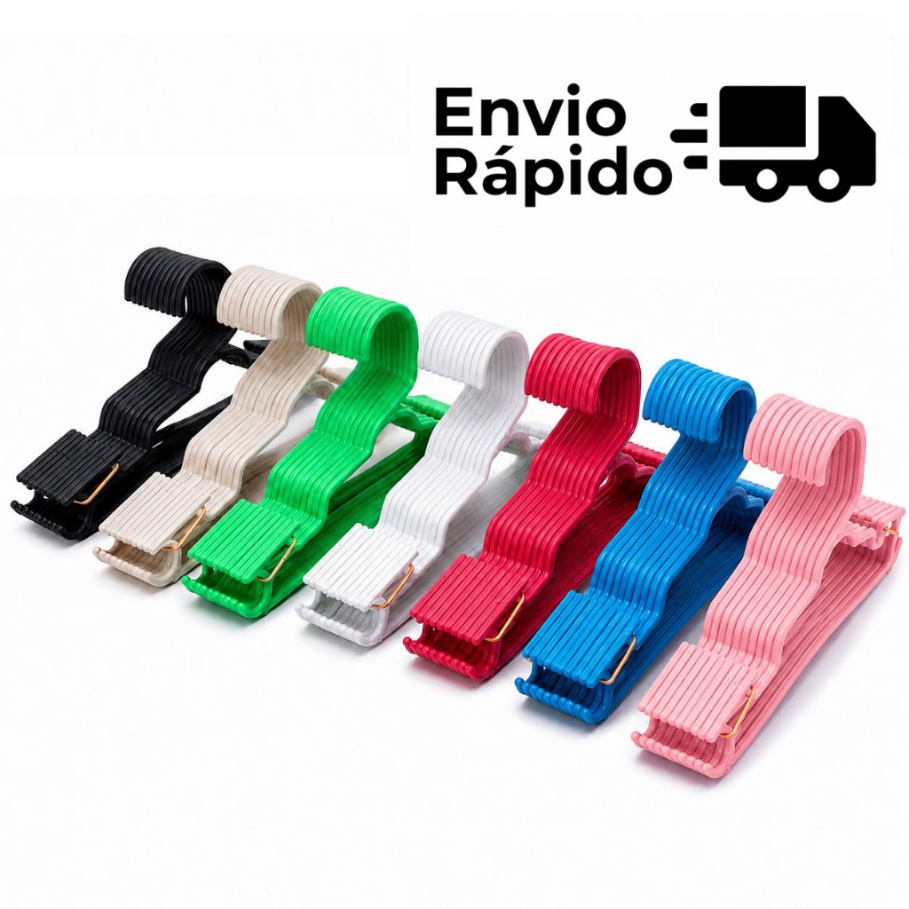 Kit até 100 Cabides Infantil Bebê Baby Reforçado de Plástico para Roupa Resistente Premium