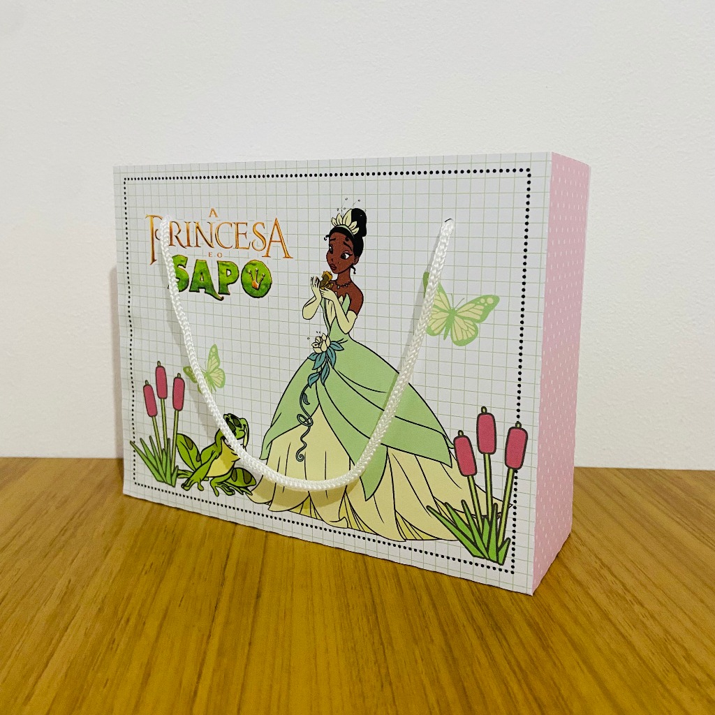 Sacola Personalizada Princesa Tiana PEGUE E MONTE  Decoração Lembrancinhas  Aniversário Festa Infantil