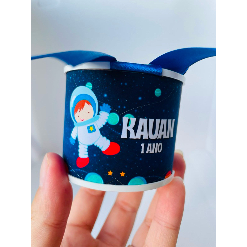 Mini Tubolatas Aniversário Astronauta Baby | Personalizada com nome | 5x6 | Lembrancinhas | Pronta para uso